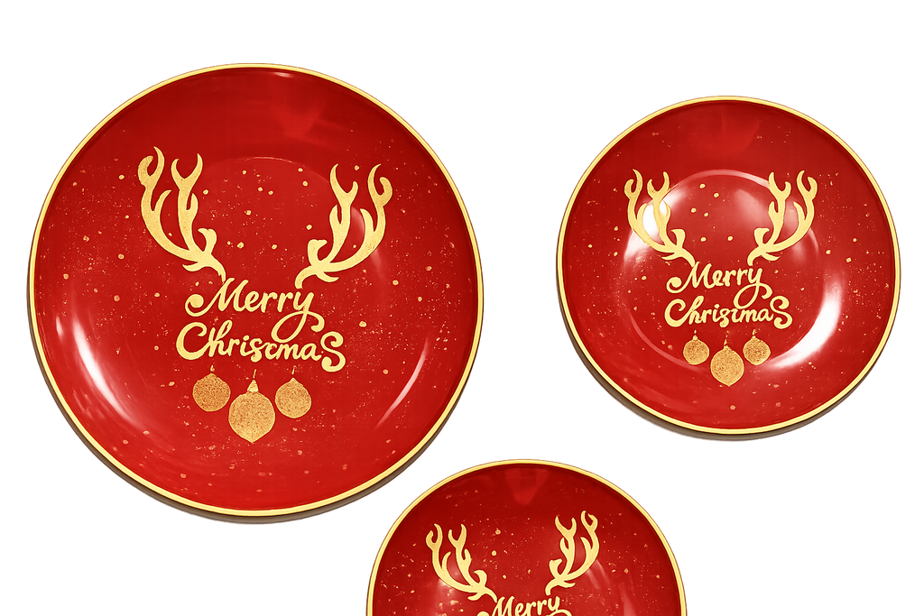 Festive Christmas Dinner Plates – Red & Gold Collection 🎄