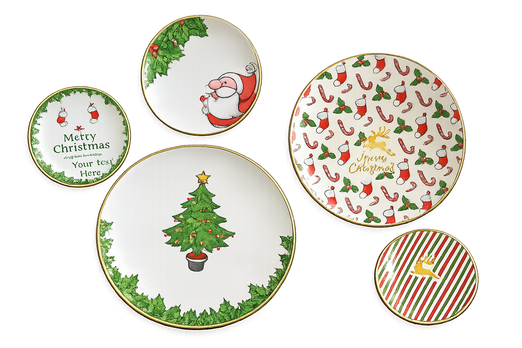 Christmas Plate Set – 4 Piece Holiday Dinnerware Collection 🎄