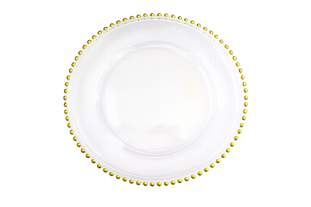 Elegant Gold Beaded Charger Plate – 12" Table Charger