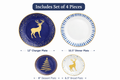 Blue and white golden reindeer and Christmas tree 🎄 Set of 4