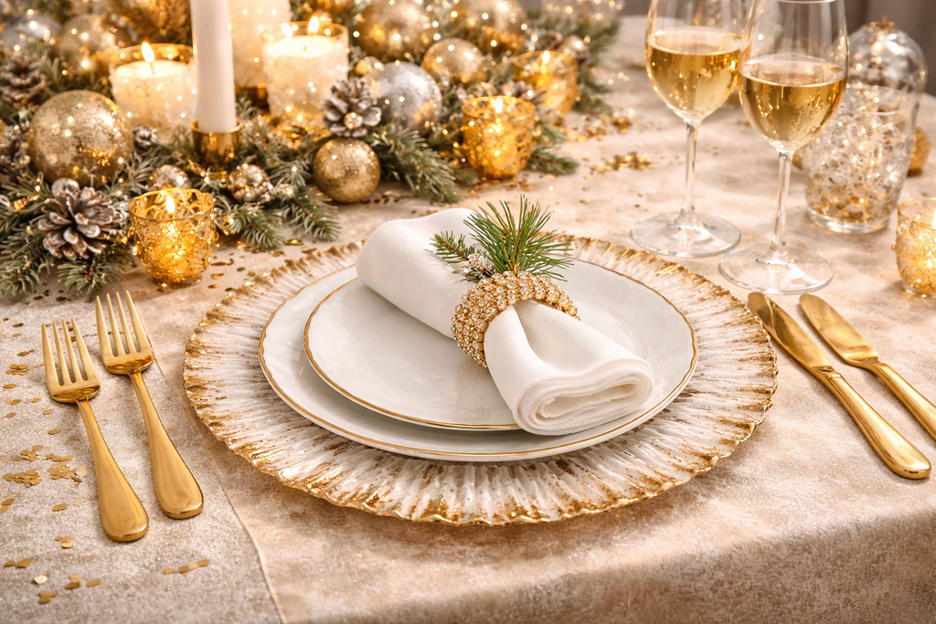 Elegant Gold Rim Charger Plate – Luxury Table Charger