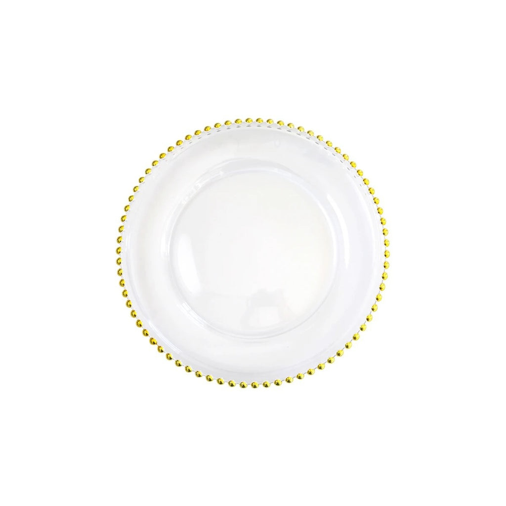 Gold Dot Glass Charger Plate