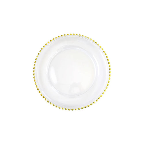 Gold Dot Glass Charger Plate