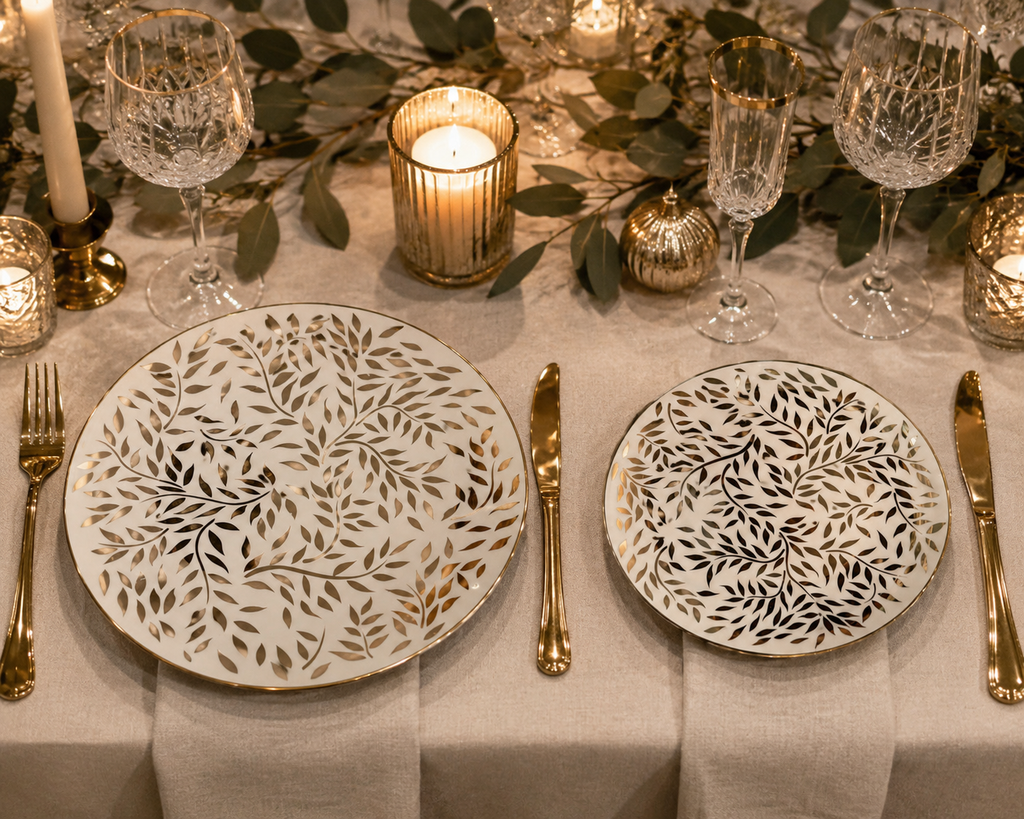 Golden Leaves Christmas Set