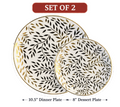 Elegant Gold Leaf Dinnerware Set – Set of 2 Plates